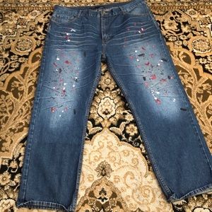 Rocawear Classic Fit Blue Distressed Size 46x32